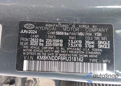 2024 Hyundai Ioniq 5 Sel from USA, damaged, VIN KM8KNDDF6RU318142